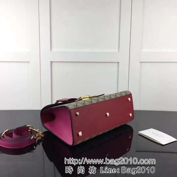 GUCCI古馳原單 新款專櫃品質原單皮質453188 啡大紅梅紅手提單肩斜挎包 HY1024